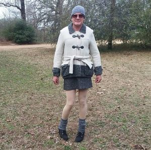 Beautiful Cream/Grey Heathered Coat